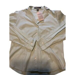Devon Jones Pink Label Stretch Striped‎ Button Down Shirt Womens Size S